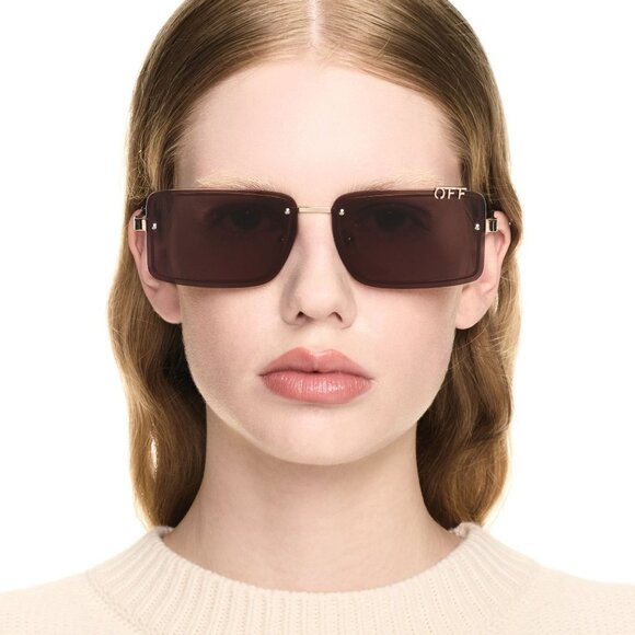 Off-White TAMPA Women Sunglasses Gold Brown Rectangular | Model OERI13N 7664 main image 9